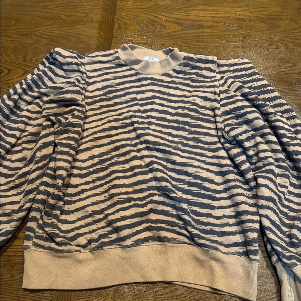 Agolde Beige and Black Striped Sweatshirt